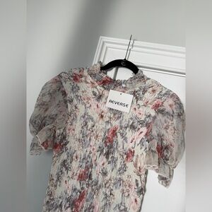 Floral Print Smocked Dress